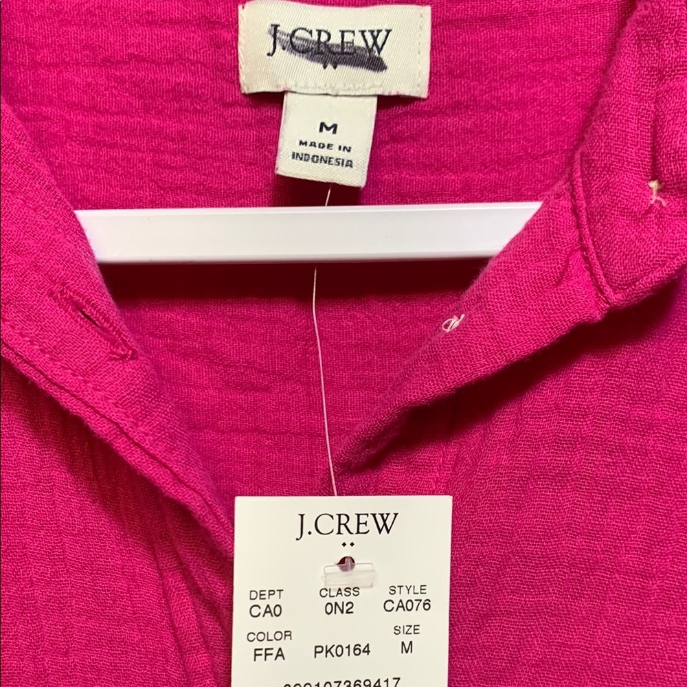 J. Crew Pink Collared Button Down Sleeveless Shirt - Picture 2 of 3